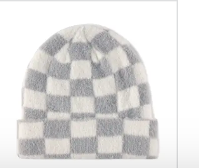 Grey Checkered Hat